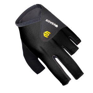 Gants <span class=keywords><strong>de</strong></span> <span class=keywords><strong>billard</strong></span> à 3 doigts ouverts, séchage rapide, antidérapants, respirants, pour snooker, avec logo personnalisé OEM, en polyester, pour la vente en gros - Product Image 3