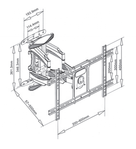 Soportes y Carritos para TV de Movimiento Completo Ultrafinos de Acero/Metal para <span class=keywords><strong>Hisense</strong></span> TCL de <span class=keywords><strong>40</strong></span>-75 <span class=keywords><strong>Pulgadas</strong></span>, Soporte de Pared Móvil, Soporte Telescópico - Product Image 2
