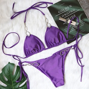 Bikini Halter Européen-Américain 2026 Nouveau Sexy avec Accessoires Métalliques et Strass pour Femme, Ensemble <span class=keywords><strong>2</strong></span> <span class=keywords><strong>Pièces</strong></span> <span class=keywords><strong>Maillot</strong></span> <span class=keywords><strong>de</strong></span> <span class=keywords><strong>Bain</strong></span> Fendu, Vente en Gros - Product Image 4
