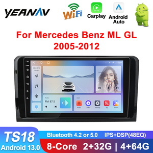 Phổ 9 Inch Android13 Xe Đa Phương Tiện Đài Phát Thanh Máy Nghe Nhạc Cho Mercedes Benz Ml <span class=keywords><strong>Gl</strong></span> 2005-2012 2DIN Tự Động Car-Play Âm Thanh Xe Hơi Hệ Thống - Product Image 2
