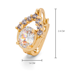 Latest Color Red Cz Simple Gold Huggie <strong>Earring</strong> <strong>Tops</strong> Designs for Women - Product Image 2