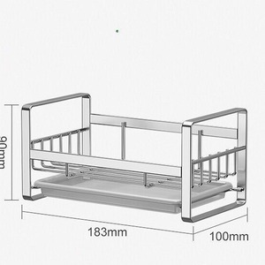 Mutfak Lavabosu Sünger Tutucu Duvara Monte Tezgah Üstü Bulaşık Bezi Saklama Rafı Lavabo Düzenleyici Mutfak Lavabosu Aksesuarları için - Product Image 3