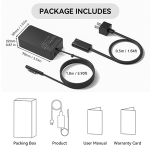 44W 15V 2.58A Adaptador de Alimentação AC Carregador para Microsoft Surface Pro/Laptop/Go/Livro com 6ft cabo de alimentação e proteção OTP - Product Image 6