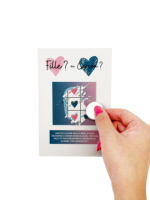 Carte à gratter personnalisée en carton écologique pour révélation du sexe (Fille ou Garçon) – Jeu de cartes à gratter pour invités, idéal pour révéler la grossesse