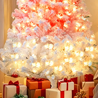 150cm PVC Bunte Künstliche Weihnachtsbäume mit Warmweißem LED-Licht für Weihnachtsdekoration