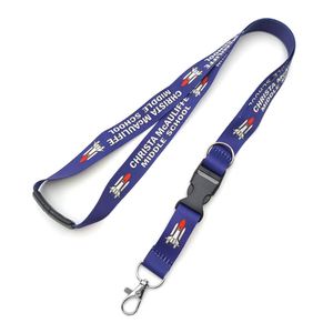 New Trends Custom Printed Polyester ID Lanyard with Silk Screen Printing <b>Hook</b> Accessories Eco-Friendly & Durable - Product Image 1