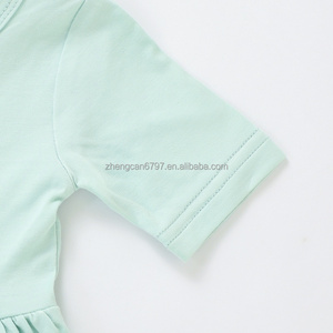 Gonne di bambù su misura per bambini in stile bambino bambini vestiti per 6-9 <span class=keywords><strong>mesi</strong></span> estate a maniche corte abito con volant - Product Image 5