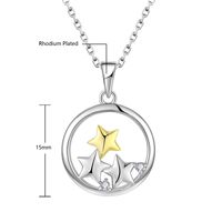 Pendentif rond en argent Sterling 925 pour filles, collier étoile, nouvelle collection, tendance, vente en gros, d'usine