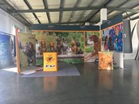 Stand de présentation droit portable de 10 pieds, kit d'affichage de toile de fond, pour spectacle de commerce, avec bureau de réception