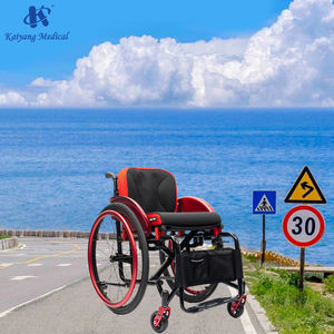 Sedia a Rotelle Sportiva Pieghevole Leggera con Ruote Grandi da 4 Pollici per Tutti i Terreni, Ammortizzazione CE e Sgancio Rapido - Product Image 1