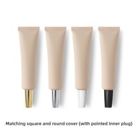 Tube cosmétique personnalisé givré couleur café clair 40 ml avec bouchon à vis en plastique couleur chair, flacon vide rechargeable à presser vertical