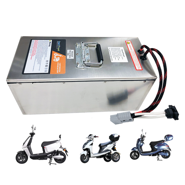 SmartPropel 72V 40Ah Lifepo4 Lithium Battery Pack BMS Long Cycle Life Stainless Steel Housing 3000W E-bike Motorcycle