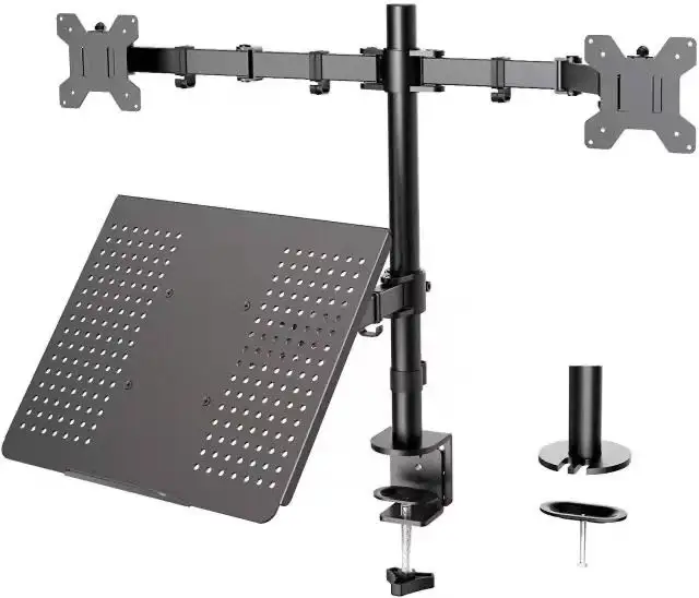 MG Triple LCD Monitor Laptop Stand Adjustable Laptop Bracket Arm Dual Monitor Desk Mount For 13"-27"