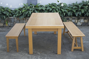 Modern Design Unfinished Teak Wood Rectangular Table <b>Stacking</b> <b>Chair</b> Set High Quality Outdoor <b>Dining</b> Hotel Beach Restaurant Use - Product Image 3
