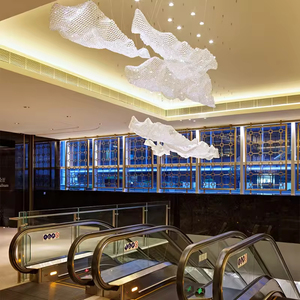 Lampadario sospeso con soffitto a forma di arte creativa moderna personalizzato per illuminazione di ingegneria alberghiera eleganti luci a sospensione - Product Image 4