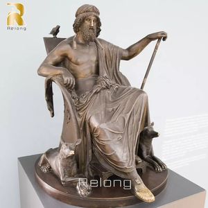 Sculpture de <span class=keywords><strong>statue</strong></span> d'Odin assis grandeur nature en bronze, classique, de la mythologie <span class=keywords><strong>grecque</strong></span>, pour l'extérieur - Product Image 2
