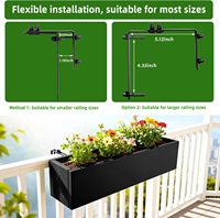 Jardinière de balcon de 30 pouces avec garde-corps en métal et support réglable pour clôture extérieure ou terrasse