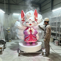 Patung Rubah Sembilan Ekor dari FRP Fiberglass dengan Ketebalan Dinding 3.5mm, Prototipe Cetak 3D, Patung Kartun Kustom untuk Dekorasi Komersial