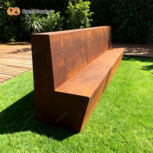 Banc d'extérieur moderne en acier Corten avec jardinière, revêtement poudré pour une utilisation durable et empilable - Product Image 3
