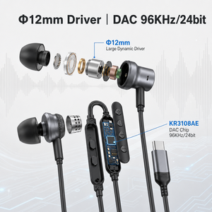 [<strong>ANC</strong> Type C Earbuds] [USB C Earphones] Active Noise Cancelling Wired Headphones with Mic Volume Switch - Product Image 3