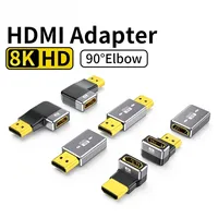 Adaptateur de câble mâle-femelle compatible 8K pour 4K, convertisseur 90 degrés pour HDTV, PS4, PS5, ordinateur portable, fabriqué en Chine