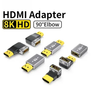 Adaptateur de câble mâle-femelle compatible 8K pour 4K, <span class=keywords><strong>convertisseur</strong></span> 90 degrés pour HDTV, PS4, PS5, ordinateur portable, fabriqué en Chine - Product Image 1