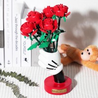 Vente en gros directe usine : Ensemble de briques de construction pour bouquets de fleurs (orchidées, roses) – Fleurs éternelles pour la décoration intérieure et cadeau de Saint-Valentin