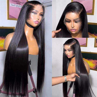 Perruques Lace Front en Cheveux Humains Indiens Bruts Pas Chères pour Femmes Noires, Perruques Sans Colle en Cheveux Humains, Perruques Frontales HD Sans Colle en Cheveux Humains