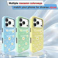 Casing HP PU Leather Motif Bunga Daisy untuk iPhone 18 Pro Max, Anti Benturan dengan Airbag, Bezel Terangkat, Tombol Logam, Potongan Presisi