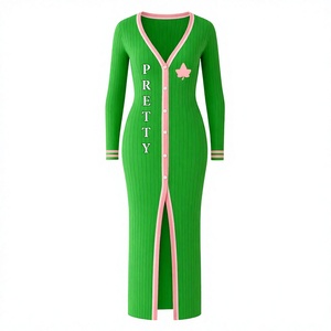Alpha grec personnalisé | Kapa | Alpha AKA sororité vêtements brodé coton Long Cardigan robe Maxi pull - Product Image 1