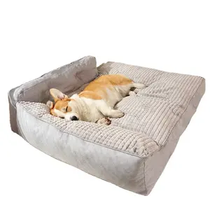 GW008 Wholesale Winter Warm Puppy sleeping Removable Washable Pet Mat Luxury Sofa Plaid Pet Dog Beds for Small Medium Dogs