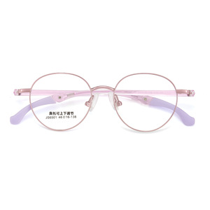 Lunettes de sport pour enfants Js6501, montures métalliques à bordure complète, plaquettes nasales réglables, design circulaire pour enfants et adolescents - Product Image 1