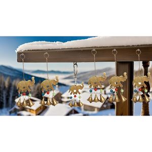 Fait à la main traditionnel indien décoratif tentures murales en laiton métal cordes Vintage Style carillons éoliens pour porte décor à la maison avec cloche - Product Image 4