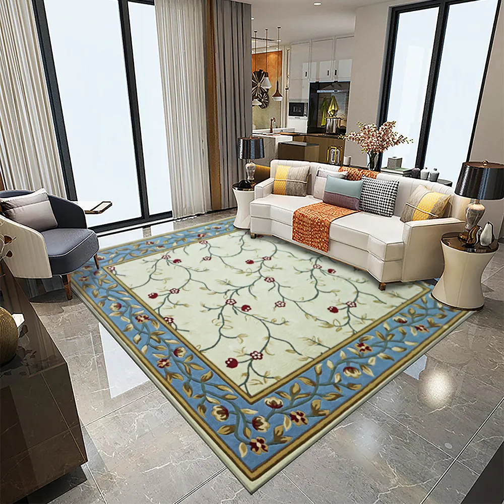 Harga Grosir Karpet Wol Ruang Tamu Bordir Plum Multiwarna Karpet Buatan Tangan Ukuran Besar
