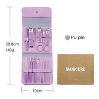Kit de manucure et pédicure professionnel 12 pièces en acier inoxydable – Trousse de voyage avec coupe-ongles, ciseaux et accessoires