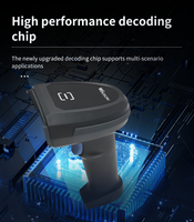 Lecteur de codes-barres sans fil haute performance 2D, scanner de codes QR portable, lecteur de codes-barres