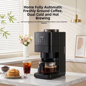 Cafetière à filtre tout-en-un avec panneau de commande tactile, programmable, automatique, moulin intégré, en acier inoxydable - Product Image 3