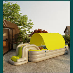 <span class=keywords><strong>Piscine</strong></span> gonflable automatique sans fil en PVC importée d'<span class=keywords><strong>Allemagne</strong></span>, gonflage automatique à un bouton, <span class=keywords><strong>avec</strong></span> <span class=keywords><strong>toboggan</strong></span> et pare-soleil - Product Image 4