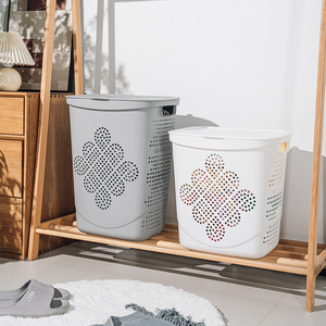 Grand panier à linge en plastique 45L 60L avec poignée de roue pour le rangement des vêtements sales à la maison ou à l'hôtel - Product Image 4