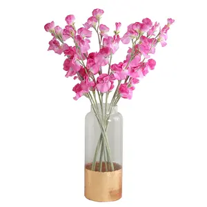 Flores artificiales populares, flores de guisante dulce de seda para decoración del hogar, flor de guisante fragante Artificial