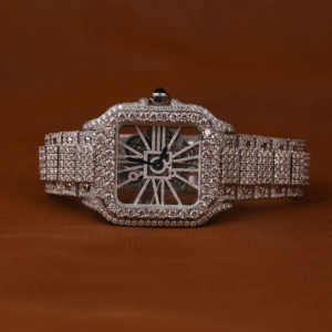 Reloj de Moissanita con Corte Brillante VVS1, Cuadrado, Estilo Antiguo, Hip Hop, Lujo, Cuarzo, Moda, Negocios, Esfera de Cristal, Colección - Product Image 1