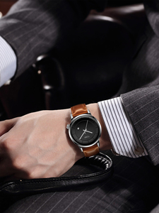 <span class=keywords><strong>Montre</strong></span> à quartz pour homme TOMI T101 personnalisée, design simple et élégant, forme ronde, bracelet en cuir, vente en gros de montres-bracelets pour hommes - Product Image 6