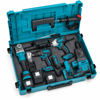 Kit d'outils électriques sans fil LONSLEY 4 pièces 21V : perceuse, meuleuse, marteau, clé à chocs