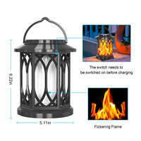 Lampe solaire de jardin 28 LED, lanterne à flamme creuse en cuivre antique, étanche, à économie d'énergie, télécommandée, pour randonnée, escalade, mur et sol