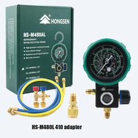 Манометр для заправки кондиционеров Hongsen M480AL/AH (одинарный) с шаровым краном высокого/низкого давления