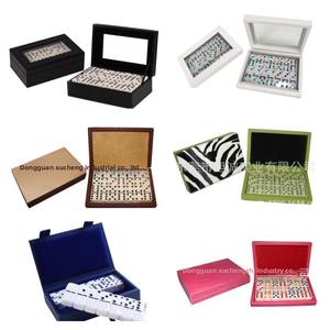 <span class=keywords><strong>Jeu</strong></span> <span class=keywords><strong>de</strong></span> dominos en plastique noir <span class=keywords><strong>de</strong></span> qualité supérieure, jouet <span class=keywords><strong>de</strong></span> dominos dans une boîte en cuir PU - Product Image 4