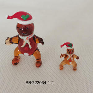 Precio arte vidrio animal <span class=keywords><strong>Murano</strong></span> vidrio hecho a mano <span class=keywords><strong>Murano</strong></span> soplado Navidad muñeco de nieve adornos - Product Image 3