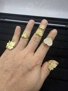 Dropshipping roestvrijstalen 18K vergulde cartoonring nuggetring schattige sieraden voor vrouwen meisjes cadeau - Product Image 3
