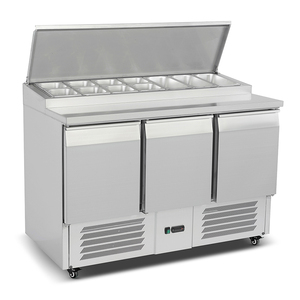 VNTKITCHEN VNT-US900 <span class=keywords><strong>Banco</strong></span> Refrigerato in Acciaio <span class=keywords><strong>Inox</strong></span> da 900mm per Insalate e Preparazione Pizza con Piano di Lavoro Refrigerato - Product Image 6