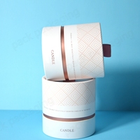 Emballage de bougie en tube cylindrique en carton écologique de luxe personnalisé, recyclable, avec laminage mat, doublure en éponge, biodégradable